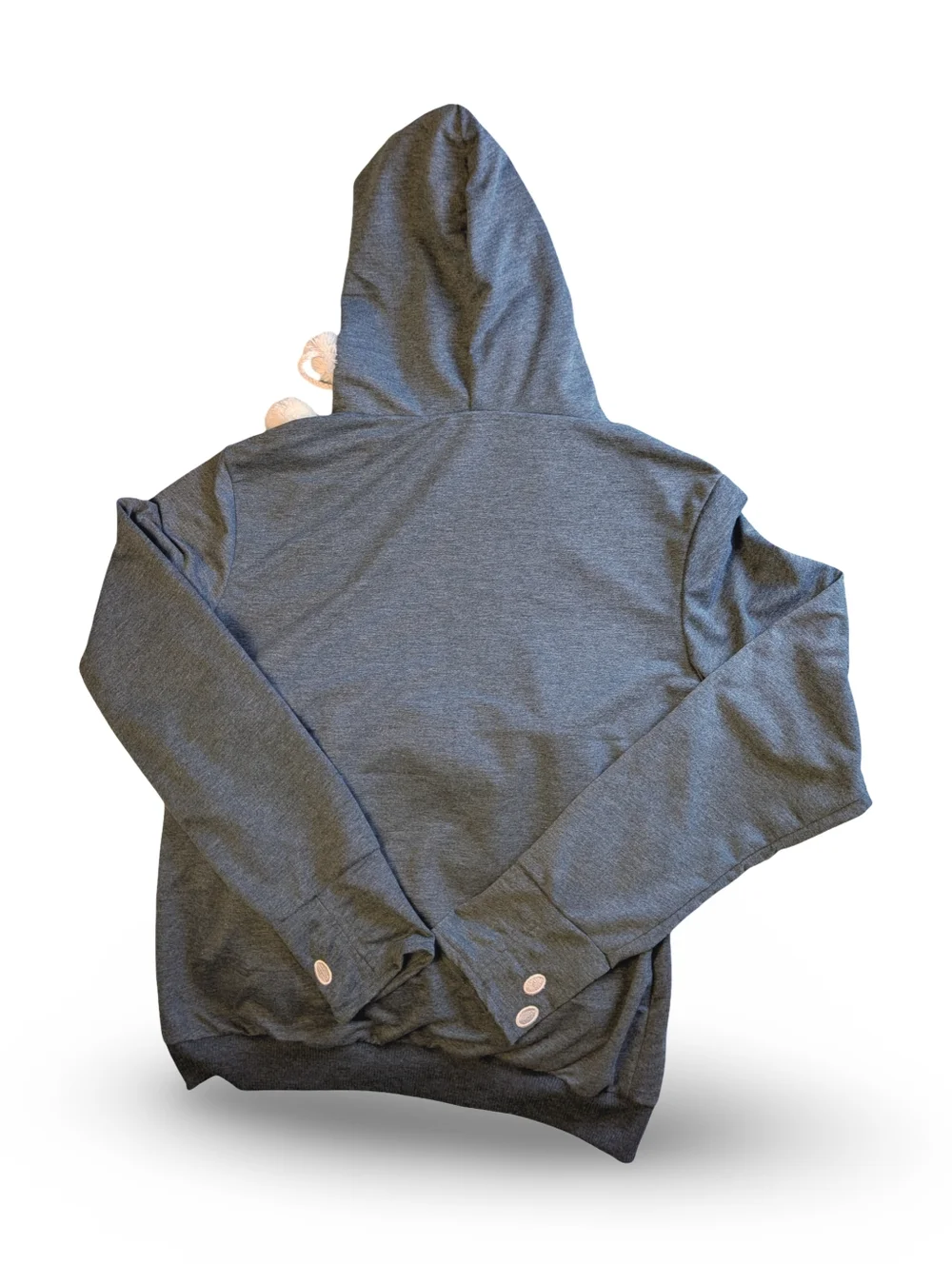 Amazon Dog Carrier Gray Hooded Sweatshirt with Pom-Poms And Ears Size M